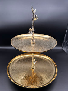2 level golden pastry plates