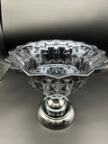Blue glass fruit bowl