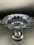Blue glass fruit bowl